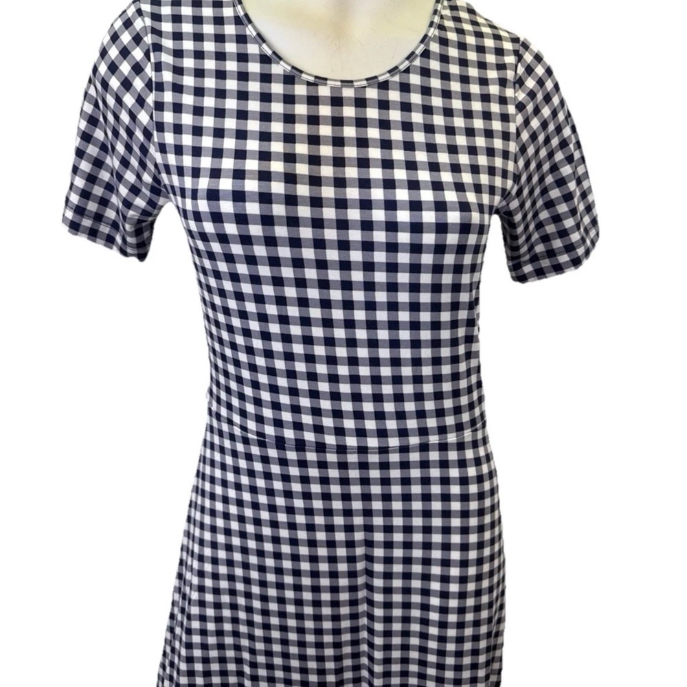 Draper James Tammy T Shirt Gingham Short-Sleeve Maxi Dress - Navy and White - Picture 2 of 8